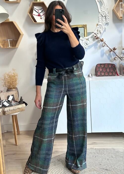 Pantalón Leticia azul y verde