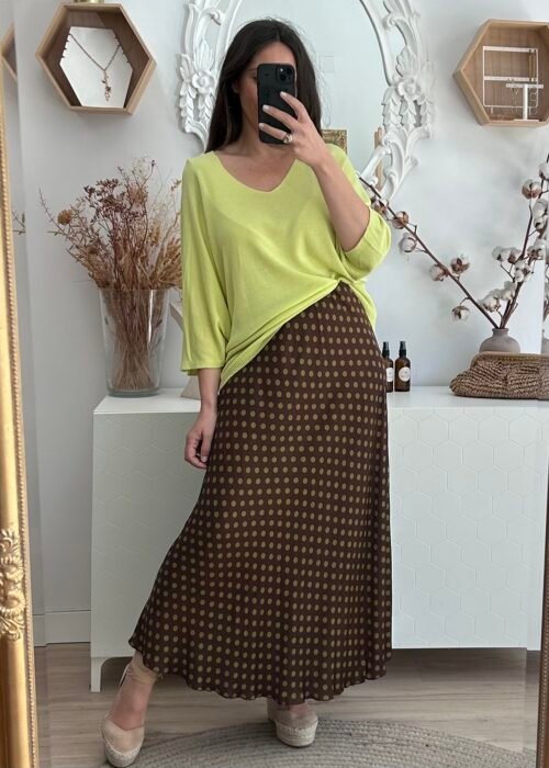 Falda satinada lunares