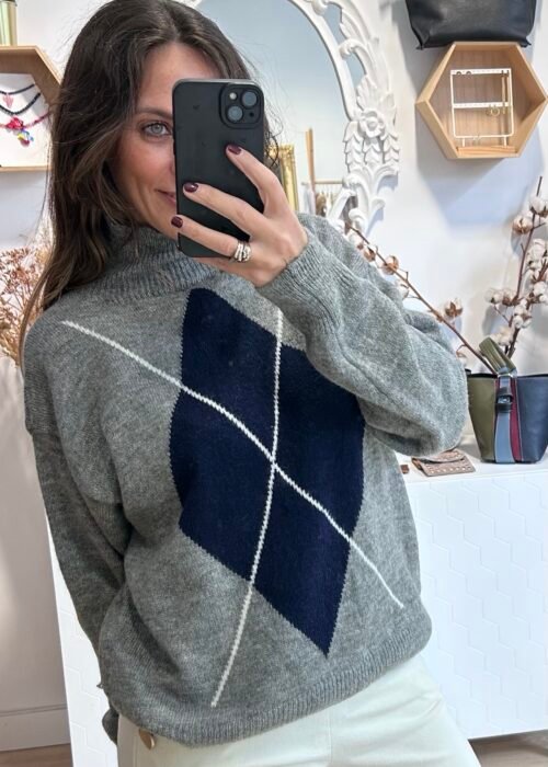 Jersey rombo cuello alto