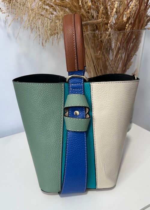 Bolso Anastasia beige y verde