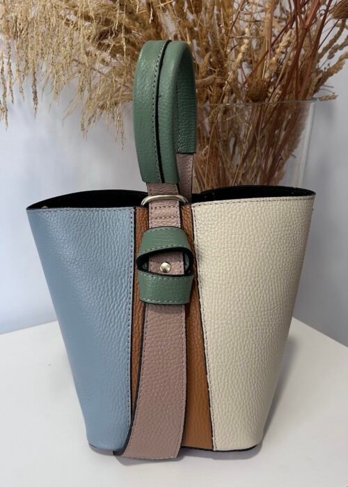 Bolso Anastasia azul y beige