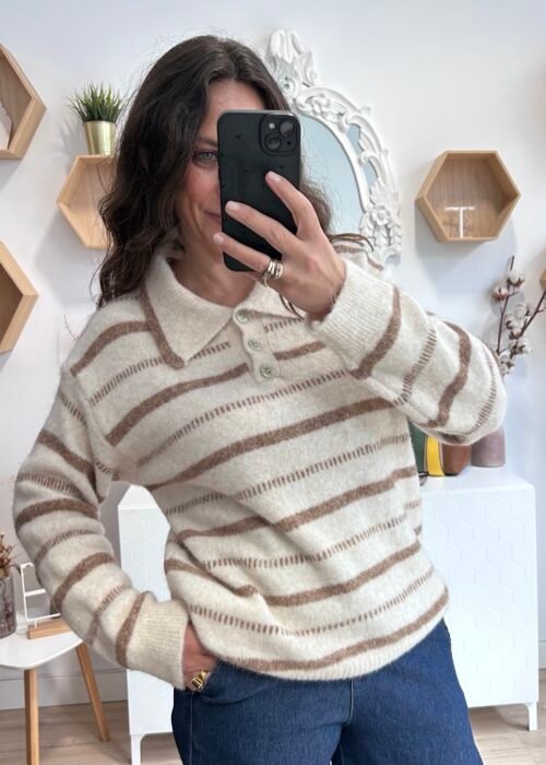 Jersey cuello polo rayas